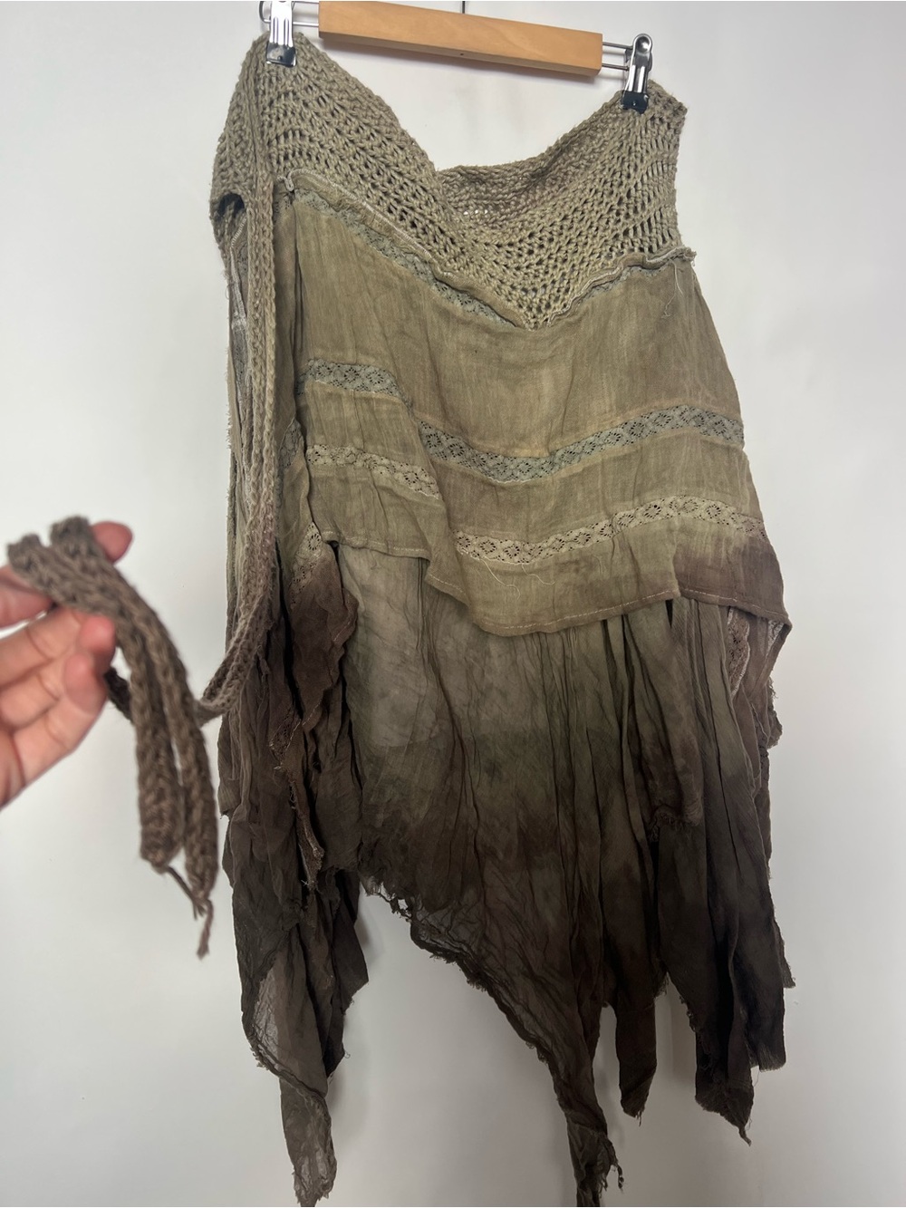 Handmade Artisan Boho Fairycore Lagenlook Handkerchief Hem Skirt - Picture 6 of 9